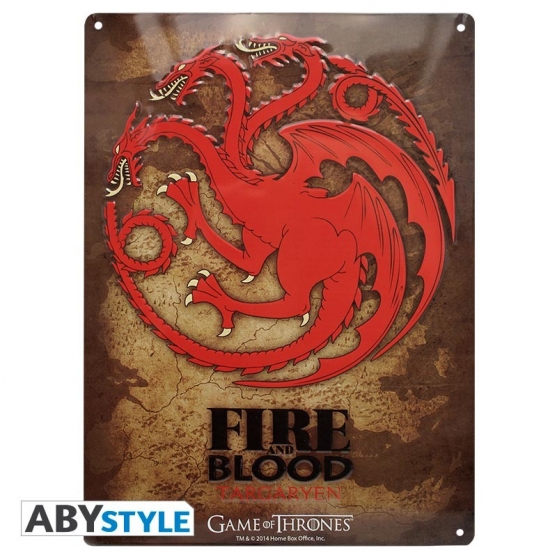 Placa metálica Game of Thrones Targaryen