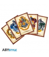 Set 5 Postales Harry Potter Emblemas