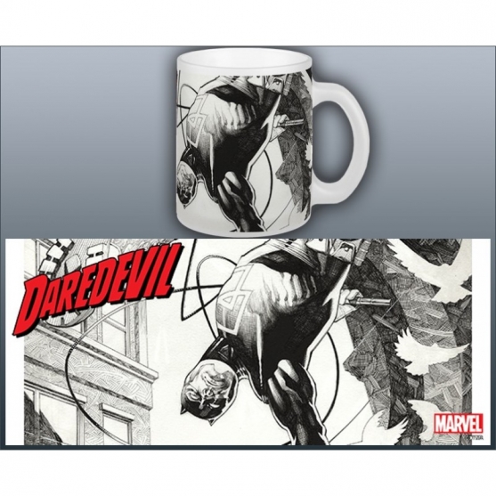Taza Marvel Daredevil Blanco y Negro 300 ml