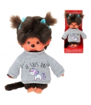 Peluche Monchhichi Chica con Sueter, 20 cm