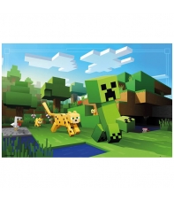 Poster Minecraft Persiguiendo a Ocelote, 91,5 x 61 cm