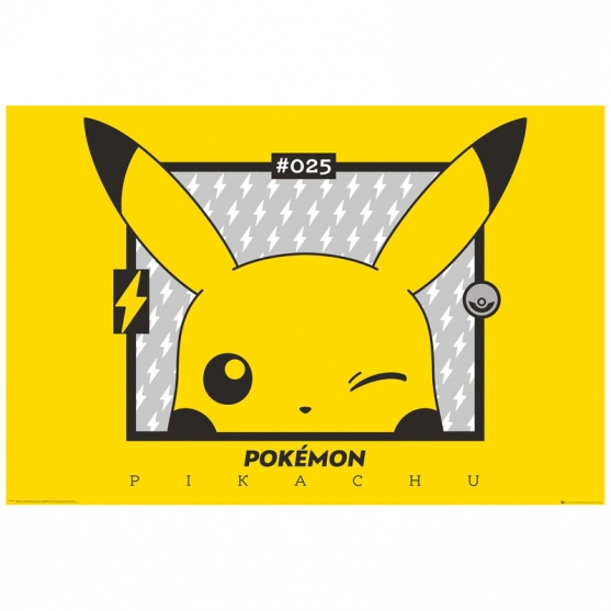 Poster Pokémon Pikachu Guiño, 91,5 x 61 cm