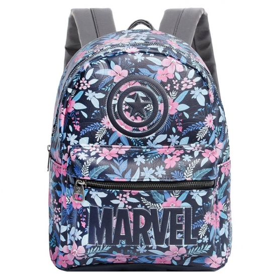 Mochila Bolso Marvel Capitán América Flores