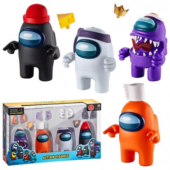 Pack 4 Figuras Among Us Action Figures 12 cm