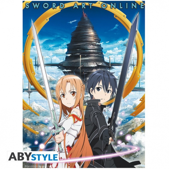 Poster Sword Art Online Asuna y Kirito Aincrad 52 x 38 cm
