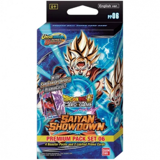 Juego de Cartas Dragon Ball Super Saiyan Showdown, Premium Pack Set 06