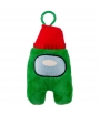 Peluche Among Us Verde con Sombrero Rojo, 15 cm