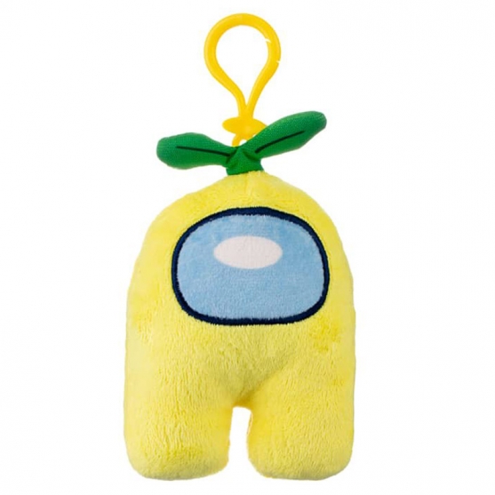 Peluche Among Us Amarillo con Hoja, 14 cm