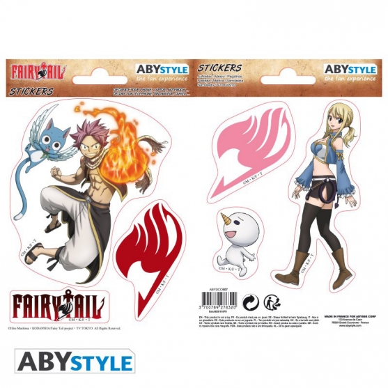 Pegatinas Reutilizables Fairy Tail, Natsu y Lucy