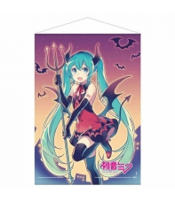 Poster Tela Enrollable Hatsune Miku Pink Halloween, 50 x 70 cm