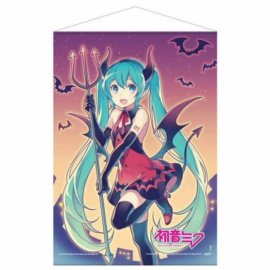 Poster Tela Enrollable Hatsune Miku Pink Halloween, 50 x 70 cm