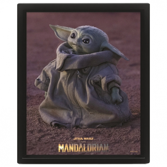 Cuadro 3d Lenticular Star Wars The Mandalorina The Child