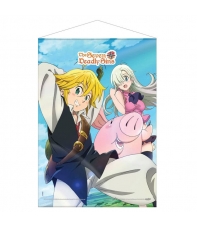 Poster Tela Enrollable The Seven Deadly Sins, Meliodas, Elizabeth y Hawk, 50 x 70 cm