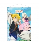Poster Tela Enrollable The Seven Deadly Sins, Meliodas, Elizabeth y Hawk, 50 x 70 cm
