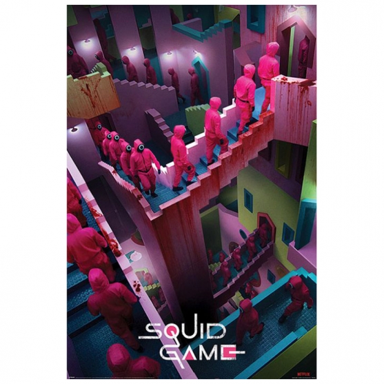 Poster El Juego del Calamar Escaleras, 91,5 x 61 cm