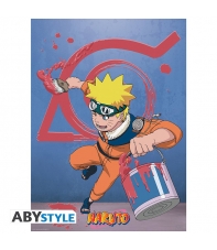 Poster Naruto, Naruto y Konoha Emblema, 52 x 38 cm