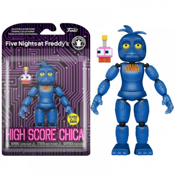 Figura Articulada Five Nights at Freddy's High Score Chica (Brilla en la Oscuridad) 13 cm