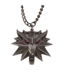 Cadena con Colgante The Witcher III, Medallón Lobo Ojos con Luz