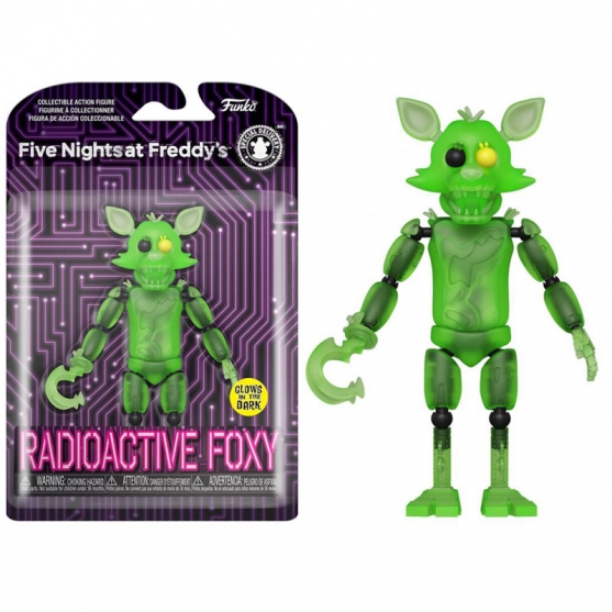 Figura Articulada Five Nights at Freddy's, Radioactive Foxy (Brilla en la Oscuridad) 13 cm
