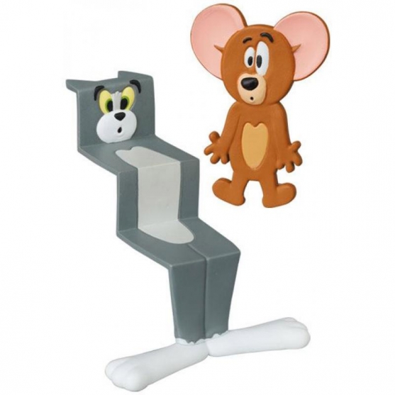 Figura Tom y Jerry Prensados, Medi Com Toy, 4 y 6 cm