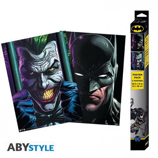 Pack 2 Posters Dc Batman y Joker, 52 x 38 cm