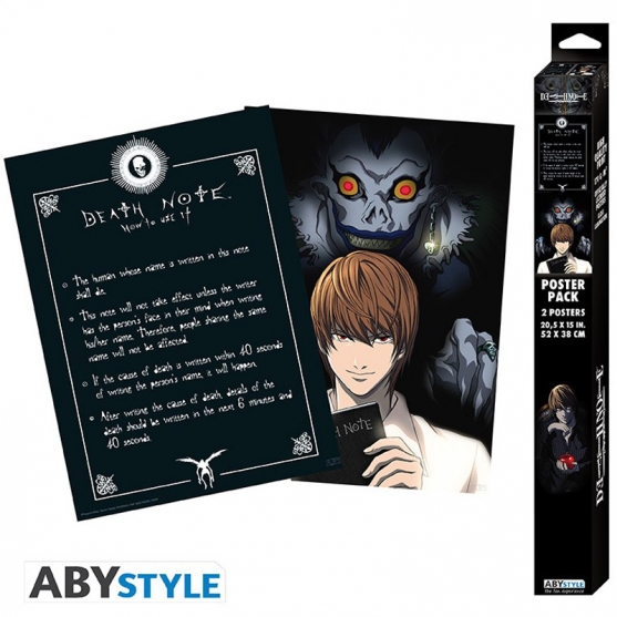 Pack 2 Poster Death Note Light y Death Note, 52 x 38 cm