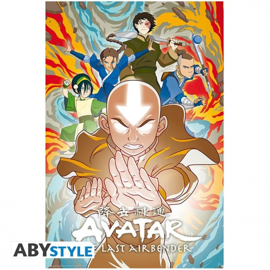 Poster Avatar The Last Airbender Maestro de los 4 Elementos, 91,5 x 61 cm