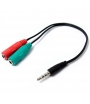 Adaptador Audio Micrófono y Auricular, 2 a 1 Minijack 3,5