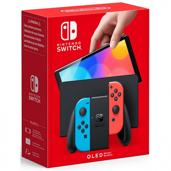 Consola Nintendo Switch Modelo Oled, Azul Neón / Rojo Neón)