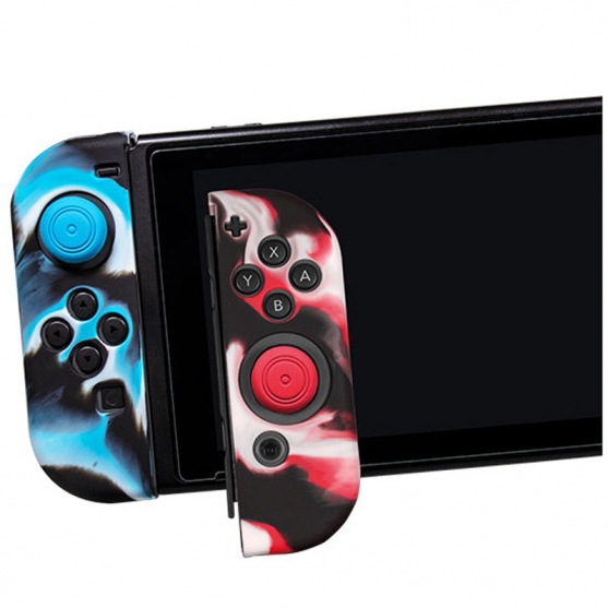 Funda Silicona y Grips para Mandos Joy-con, Silicone Sleeve Gamer Kit Blackfire