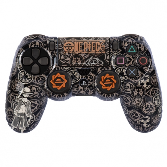 Carcasa Protectora y Grips para Dualshock 4, Combo Pack One Piece Luffy Fr.tec