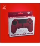 Funda Silicona y Grips Rojo para Dualshock 4, Basics Fr.tec