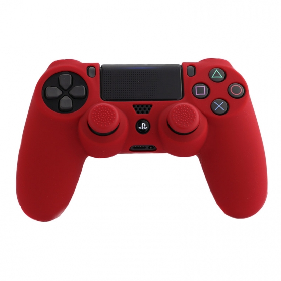 Funda Silicona y Grips Rojo para Dualshock 4, Basics Fr.tec