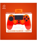 Funda Silicona y Grips Naranja para Dualshock 4, Basics Fr.tec