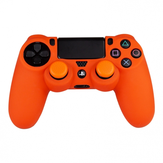 Funda Silicona y Grips Naranja para Dualshock 4, Basics Fr.tec
