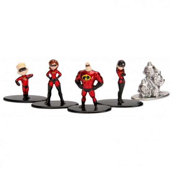 Pack 5 Figuras Disney Pixar Los Increibles 2 Nano Metalfigs 4 cm