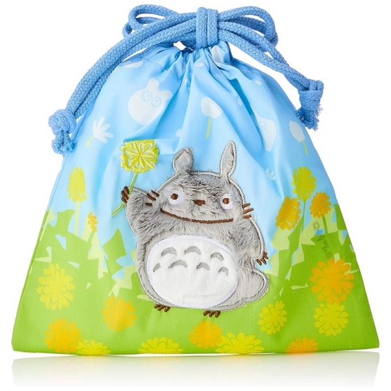 Bolsa Saco Studio Ghibli Mi Vecino Totoro, Totoro y Flores 20 x 19