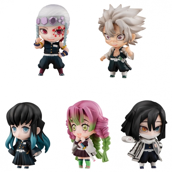 Pack 5 Figuras Demon Slayer Kimetsu no Yaiba, Tanjiro with Hashira Mascot Set B 5 cm