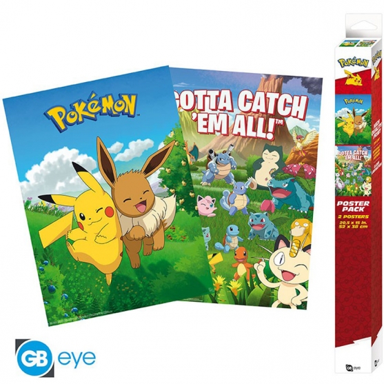 Pack 2 Posters Pokémon Gotta Catch, 52 x 38 cm