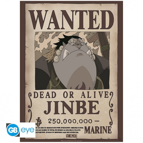 Poster One Piece, Wanted Jinbe 52 x 38 cm