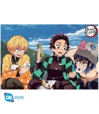 Poster Demon Slayer Kimetsu no Yaiba, Tanjiro, Zenitsu, Inosuke 91,5 x 61 cm