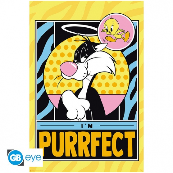 Poster Looney Tunes, Piolín y Silvestre Purrfect. 91,5 x 61 cm