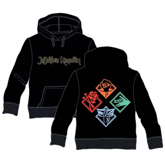 Sudadera Jujutsu Kaisen Logo y Técnicas, Adulto L