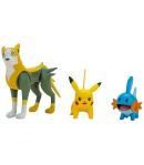 Figuras Pokémon Pikachu + Mudkip + Boltund, Battle Figure Set, de 4 a 8 cm