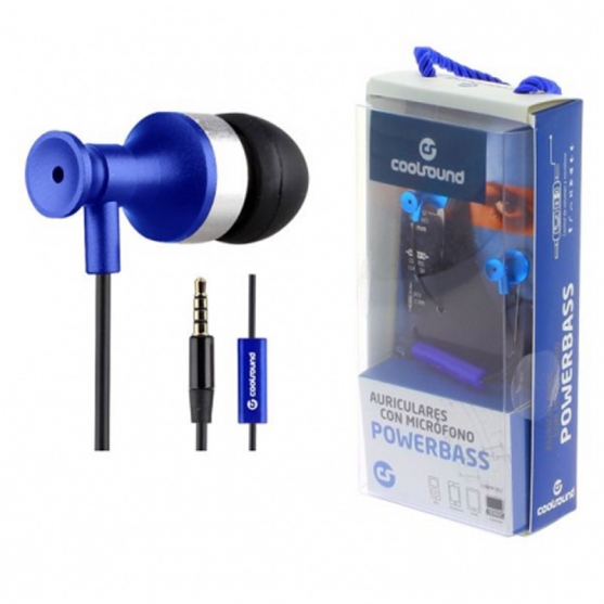 Ariculares con micrófono Powerbass Azul, Coolsound