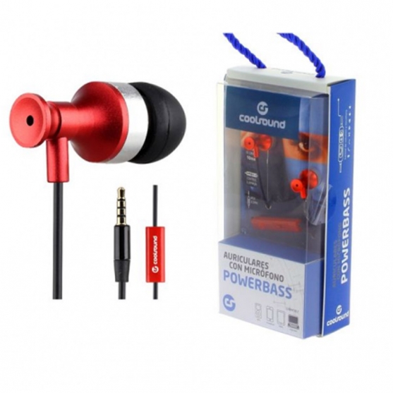 Ariculares con micrófono Powerbass Rojo, Coolsound