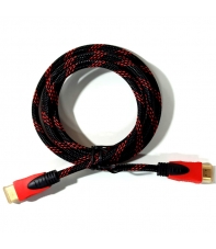 Cable Hdmi Trenzado 4K Negro y Rojo, 1,8 metros
