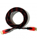 Cable Hdmi Trenzado 4K Negro y Rojo, 1,8 metros