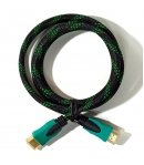 Cable Hdmi Trenzado 4K Negro y Verde, 1,8 metros