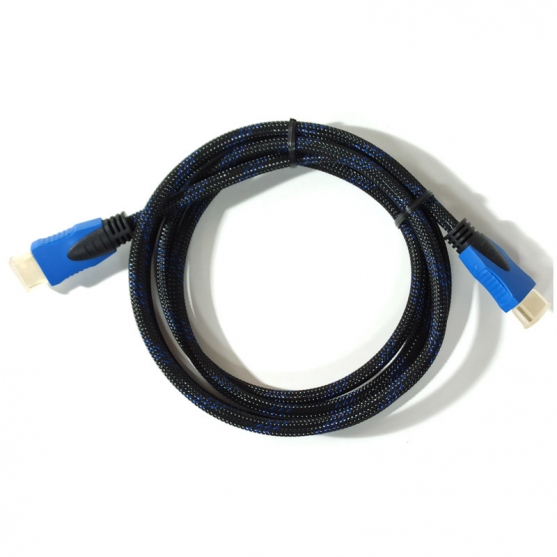 Cable Hdmi Trenzado 4K Negro y Azul, 1,8 metros